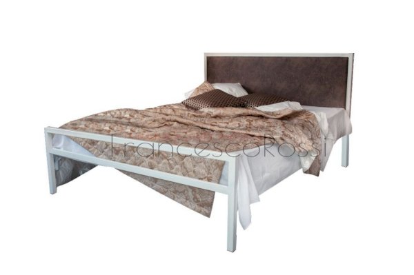 Кровать Лофт Лоренцо белая с коричневой вставкой (Francesco Rossi)